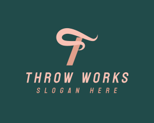 Stylish Swoosh Letter T logo design