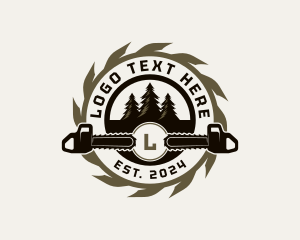 Chainsaw Tree Lumberjack logo