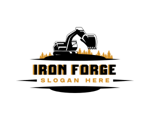 Industrial Mining Excavator logo design