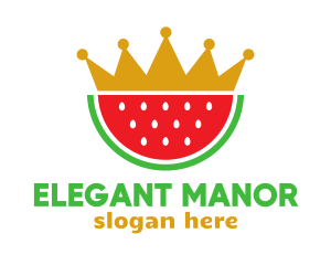 Crown Watermelon Slice logo design