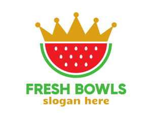 Crown Watermelon Slice logo design