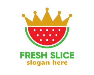 Crown Watermelon Slice logo design