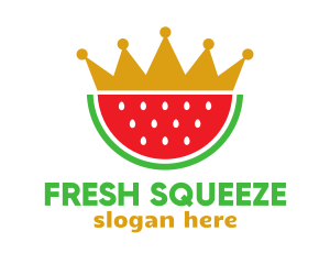 Crown Watermelon Slice logo design