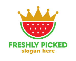 Crown Watermelon Slice logo design