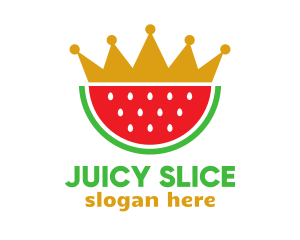 Crown Watermelon Slice logo design