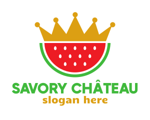 Crown Watermelon Slice logo design