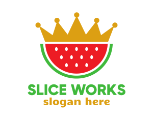 Crown Watermelon Slice logo design