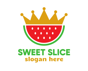 Crown Watermelon Slice logo design