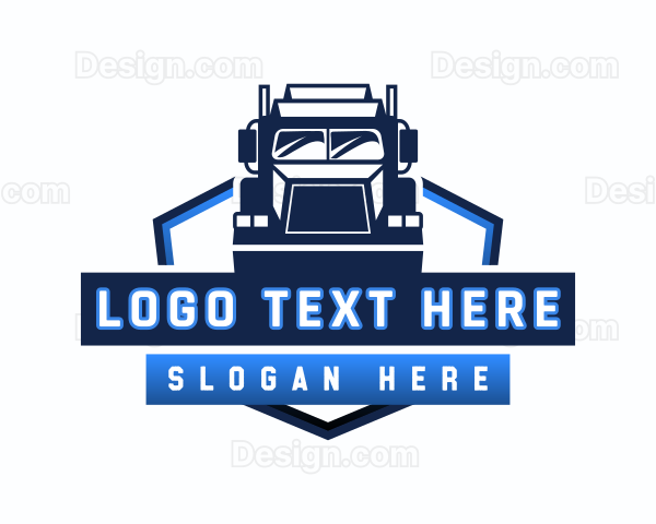 Trailer Truck Garage Logo