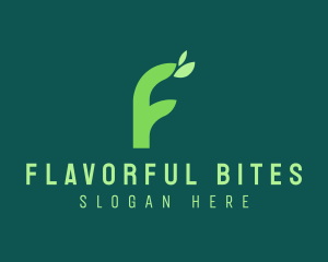 Plant Letter F logo design