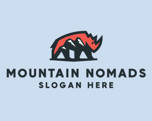 Wild Rhinoceros Mountain logo design