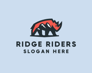 Wild Rhinoceros Mountain logo design