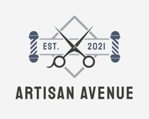 Artisanal Barber Emblem logo design