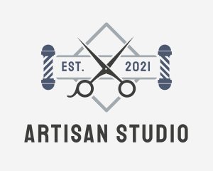 Artisanal Barber Emblem logo design