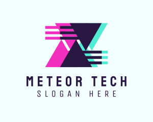 Triangle Glitch Tech logo design