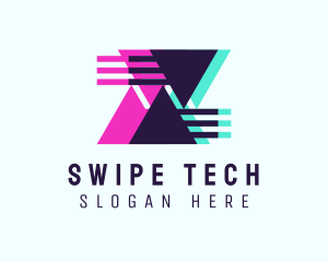 Triangle Glitch Tech logo design