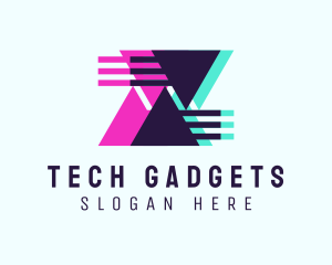 Triangle Glitch Tech logo design