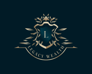 Leaf Ornament Wealth logo design