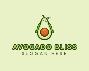 Happy Avocado Smoothie  logo design