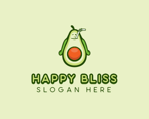 Happy Avocado Smoothie  logo design