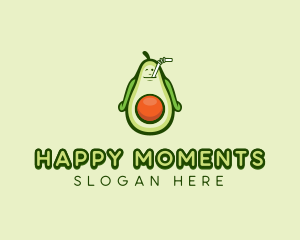 Happy Avocado Smoothie  logo design