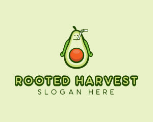 Happy Avocado Smoothie  logo design