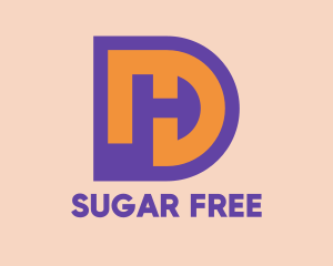 Purple DH Symbol   logo design
