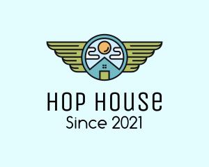 House Winged Badge logo design