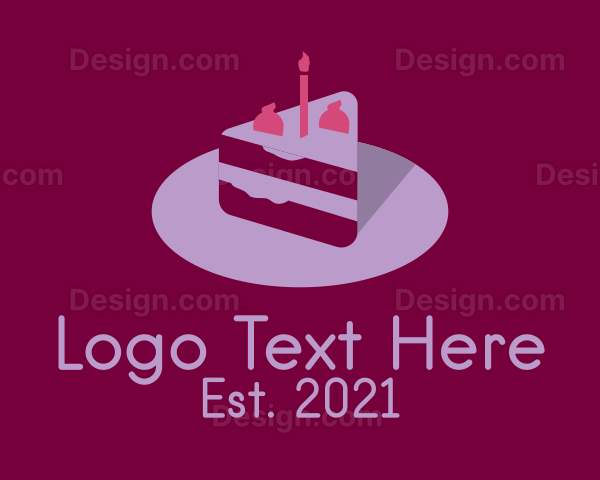 Birthday Cake Slice Logo