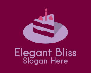 Birthday Cake Slice  Logo