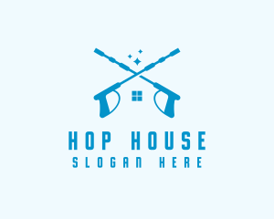 House Pressure Wash Disinfection logo design