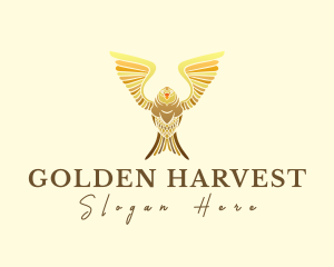 Golden Premium Owl logo design