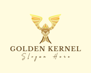 Golden Premium Owl logo design