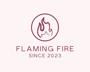 Campfire Flame Watercolor  logo design