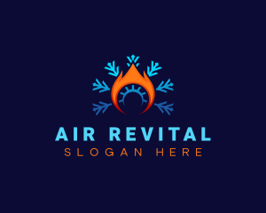 Cooling Fire HVAC logo design