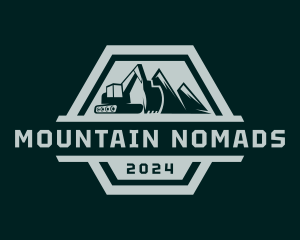 Mountain Excavator Machine  logo design