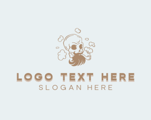 Bearded Smoking Skull logo