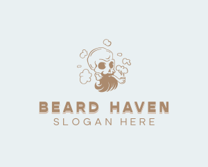 Bearded Smoking Skull logo design