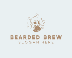 Bearded Smoking Skull logo