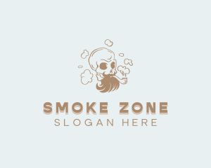 Bearded Smoking Skull logo design