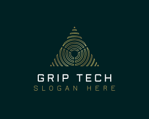 Abstract Tech Pyramid Triangle logo design