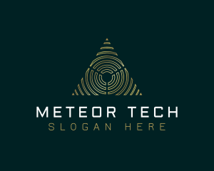 Abstract Tech Pyramid Triangle logo design