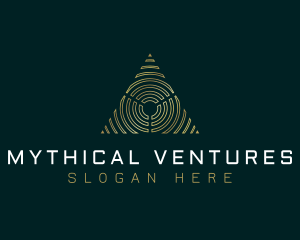 Abstract Tech Pyramid Triangle logo design