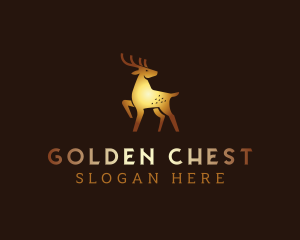 Golden Deer Animal logo design