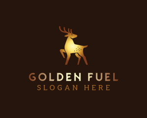 Golden Deer Animal logo design