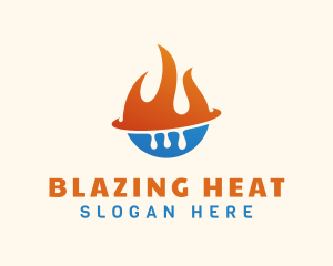 Heating & Cooling Orbit logo design