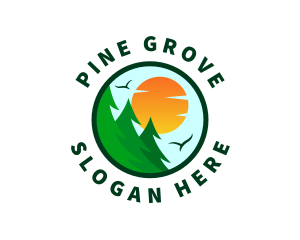 Pine Tree Forest Environment logo design