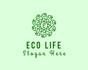 Natural Leaf Organic Wreath logo design