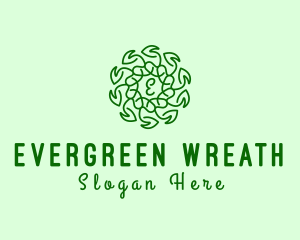 Natural Leaf Organic Wreath logo design