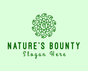 Natural Leaf Organic Wreath logo design